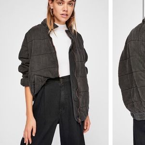 Dolman quilted knit jacket